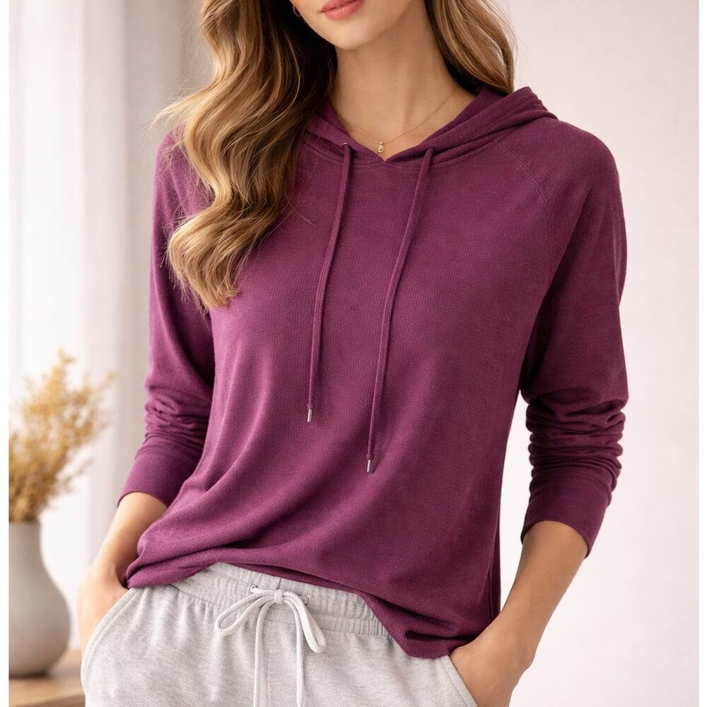 Sonoma NWT Plum Lightweight Hoodie Athleisure Loungewear Soft Stretch Women’s L